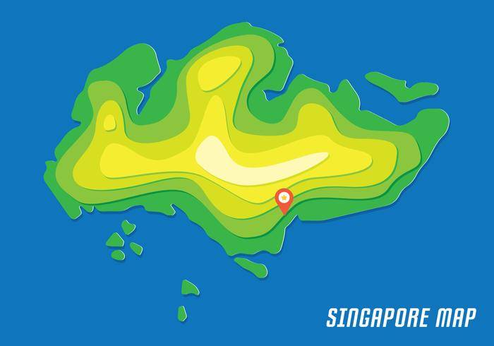 与等高的新加坡地图