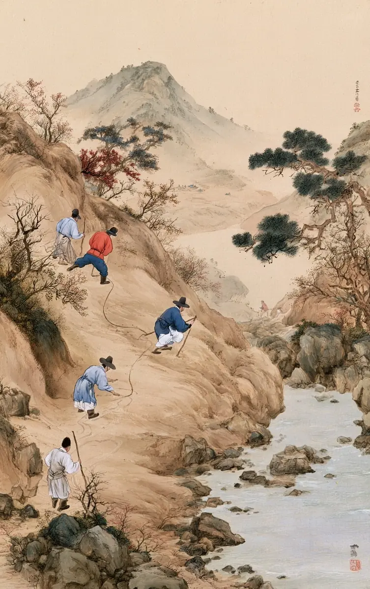 Watercolor Goryeo Officials Survey Midjourney提示词