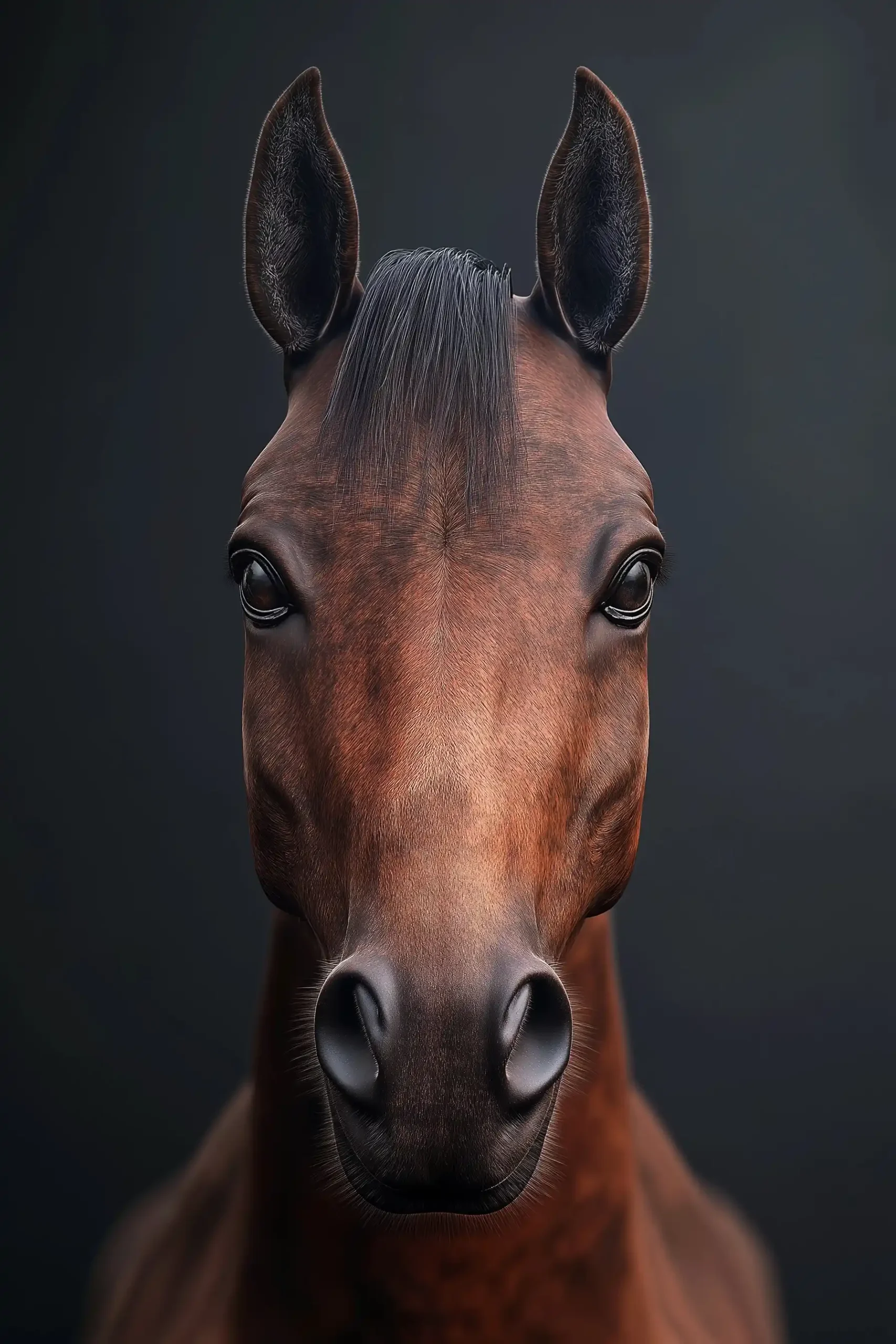 Realistic 3D Horse Head Midjourney提示词