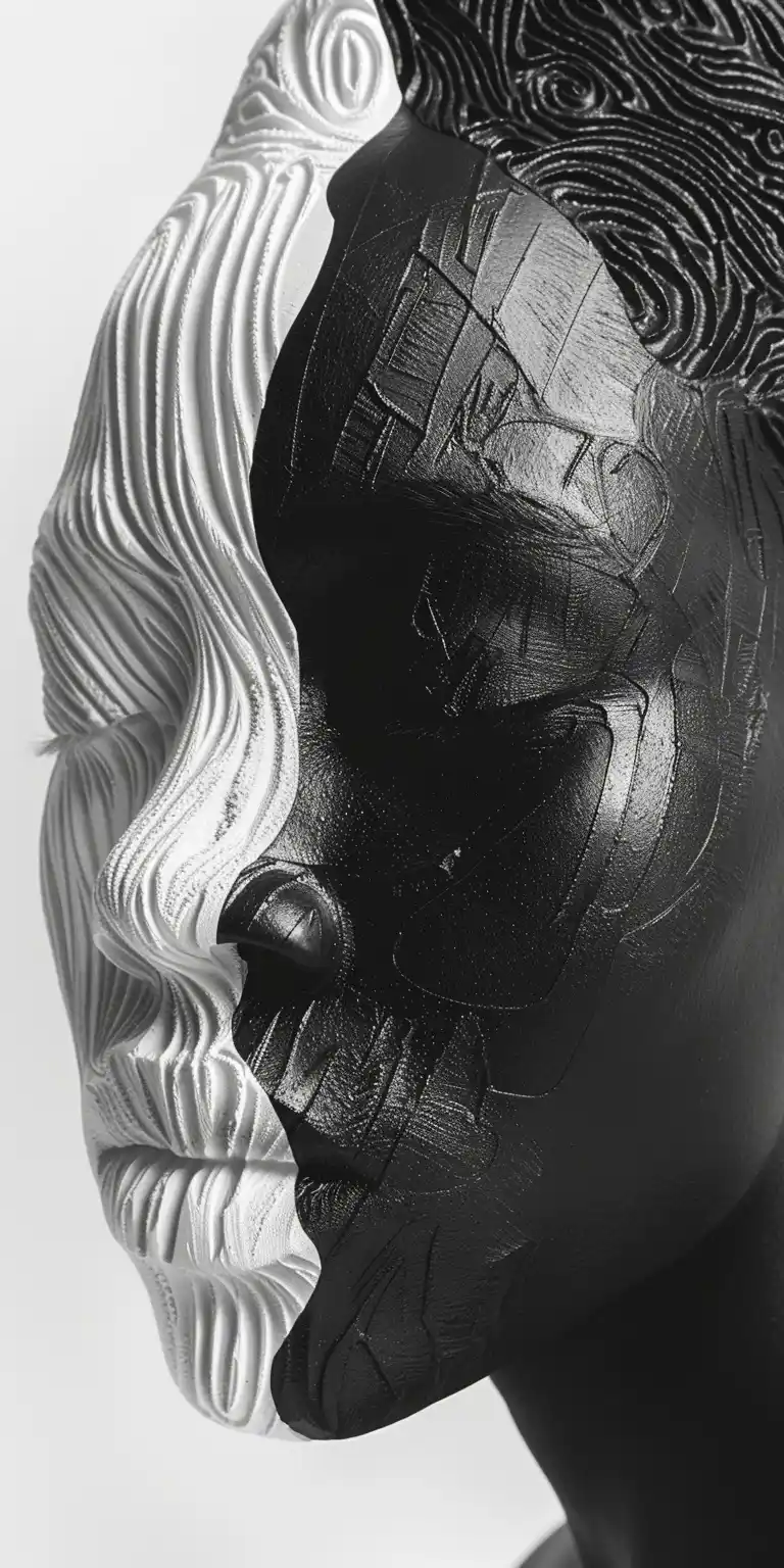 Symbolic Monochrome Struggle Midjourney提示词