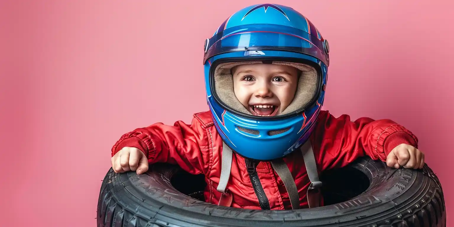 Portrait Racer in Tire Midjourney提示词