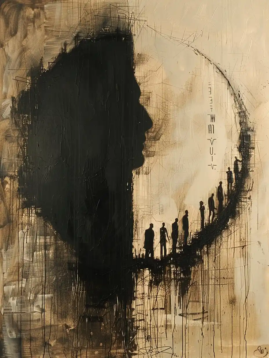 Pi in Oil Shadows Midjourney提示词