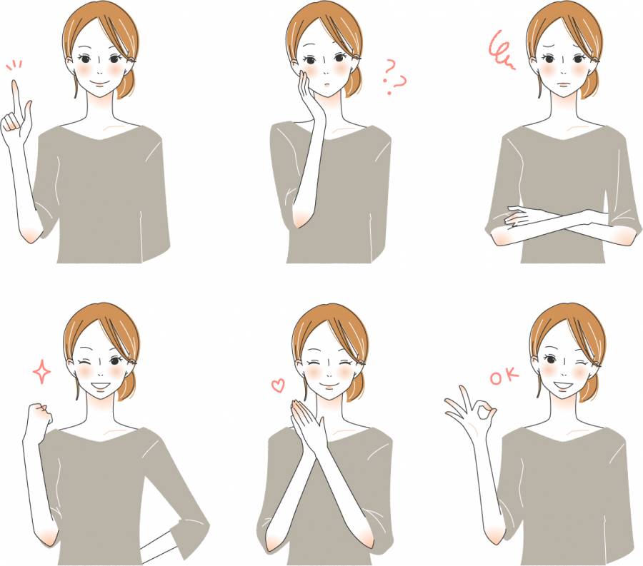 成年女性的面部表情各种套