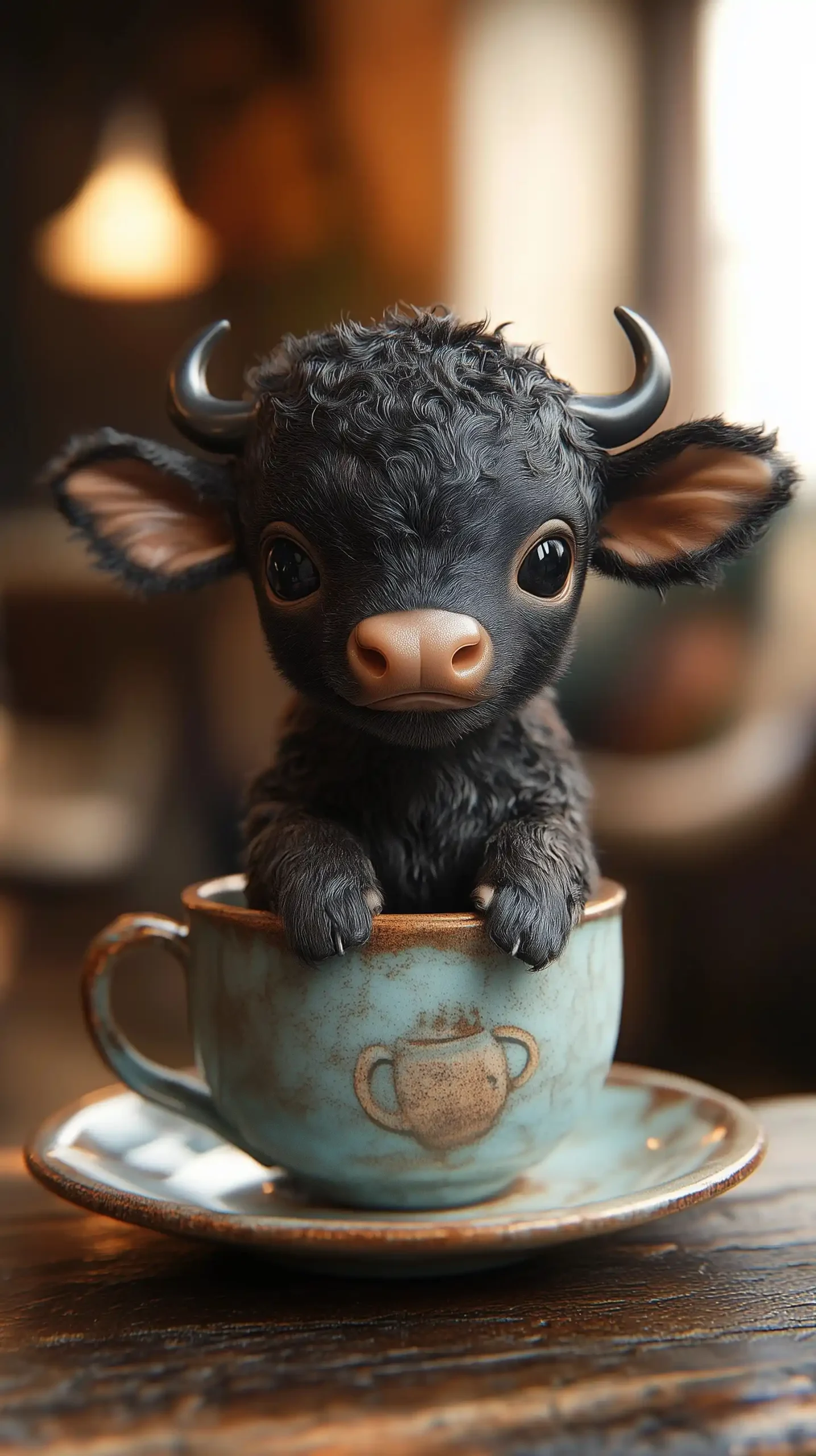 Photorealistic Baby Buffalo Cup Midjourney提示词