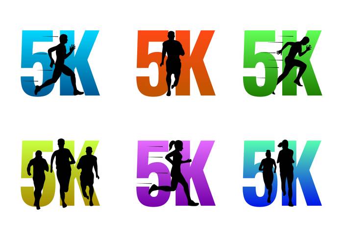 5K运行矢量标志