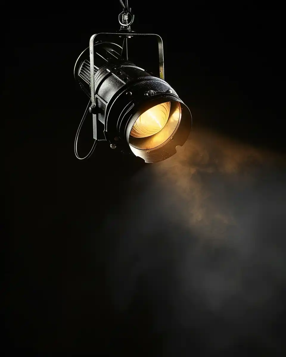 Retro Spotlight on Black Midjourney提示词