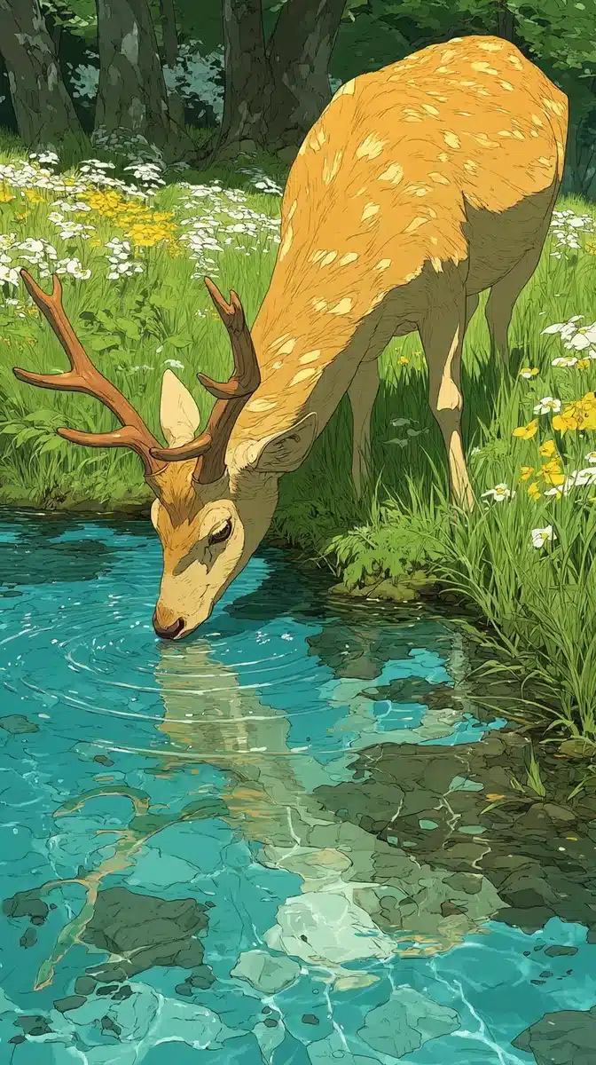 Ethereal Deer by Stream Midjourney提示词