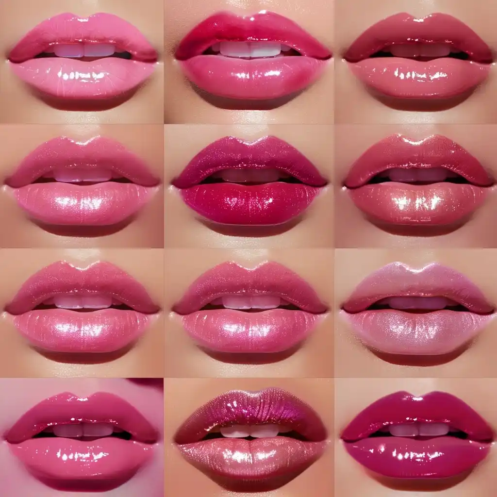 Pink Lip Gloss Grid Midjourney提示词