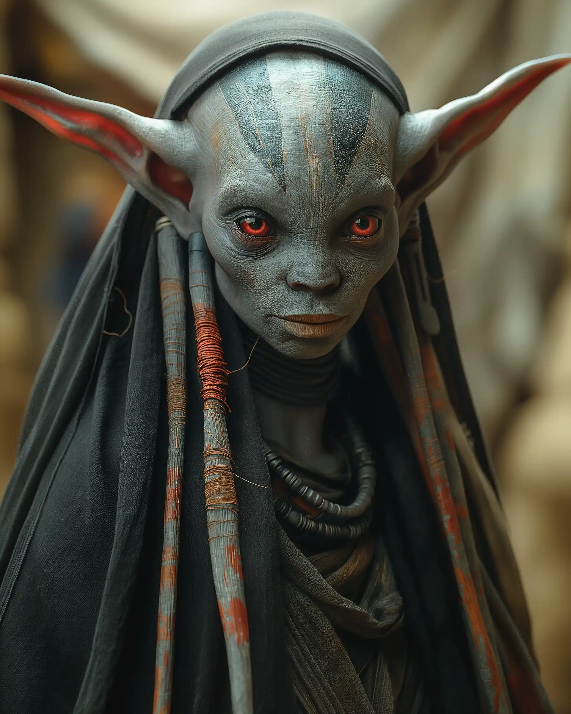 Dark Elf in Mos Eisley Midjourney提示词