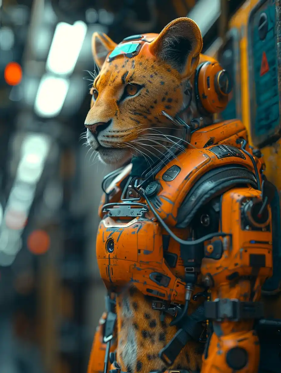 Cyberpunk Lion in Unreal Midjourney提示词