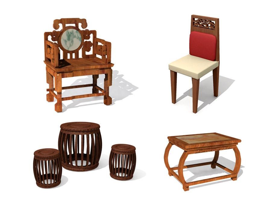 3D中式家具系列5(带材质)