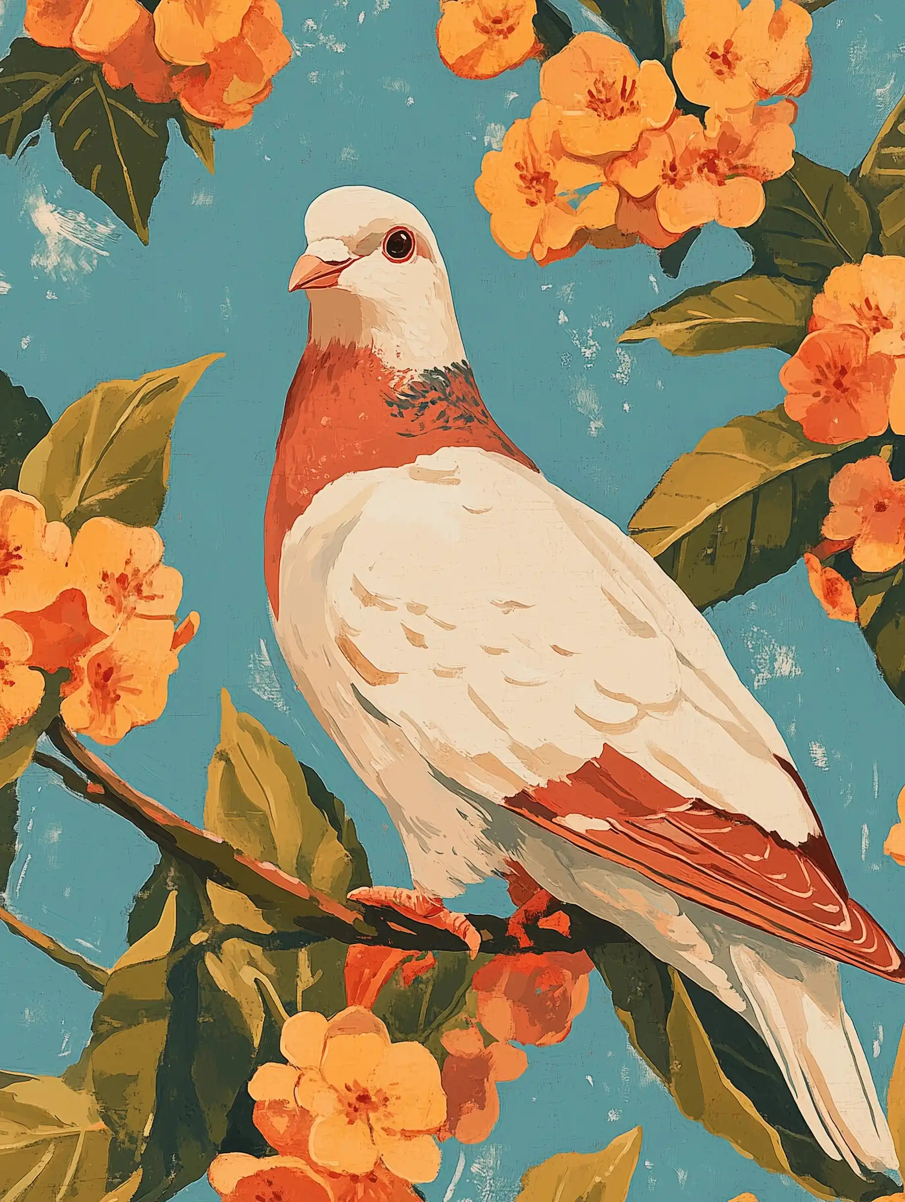 Summer Pigeon Magazine Illustration Midjourney提示词
