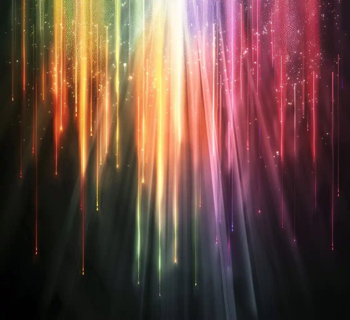 Pastel Light Beams on Black Midjourney提示词