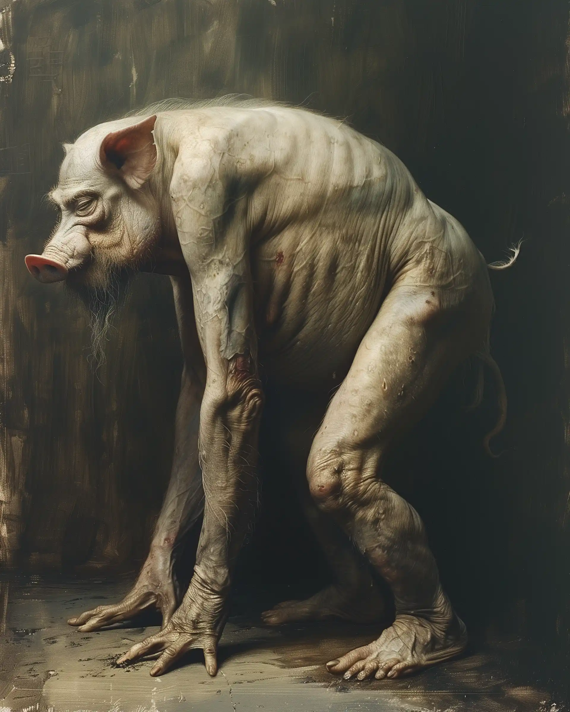 Evolution to Pig Stylized Midjourney提示词