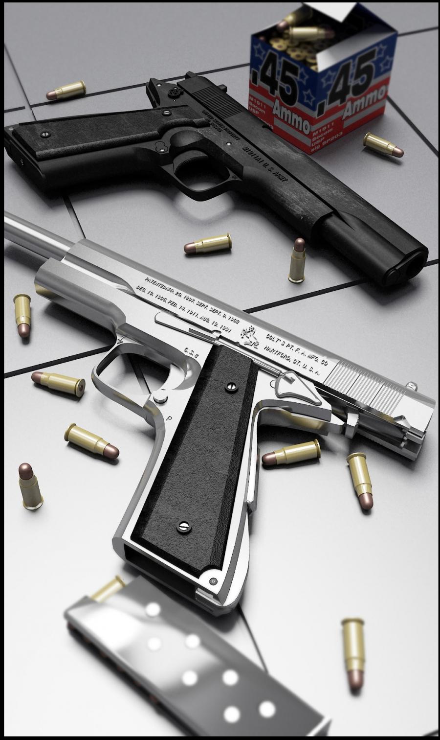 M1911a1型手枪模型（不带贴图.版本max2012）