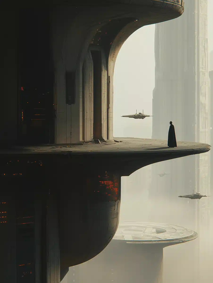 Surreal Futuristic Cityscape Midjourney提示词