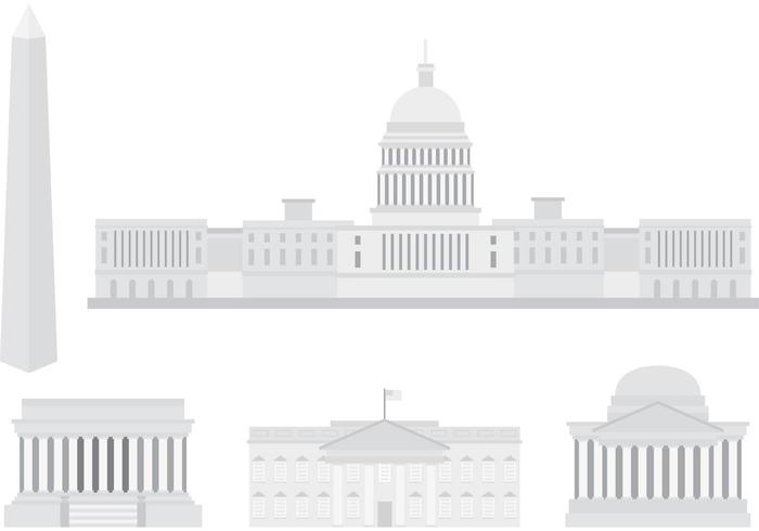 美国国会大厦建筑矢量