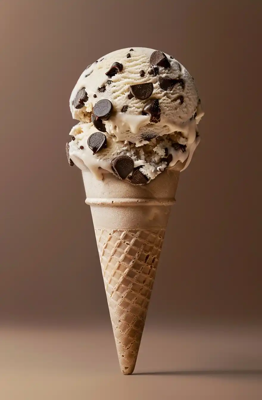 Realistic Chocolate Chip Cone Midjourney提示词