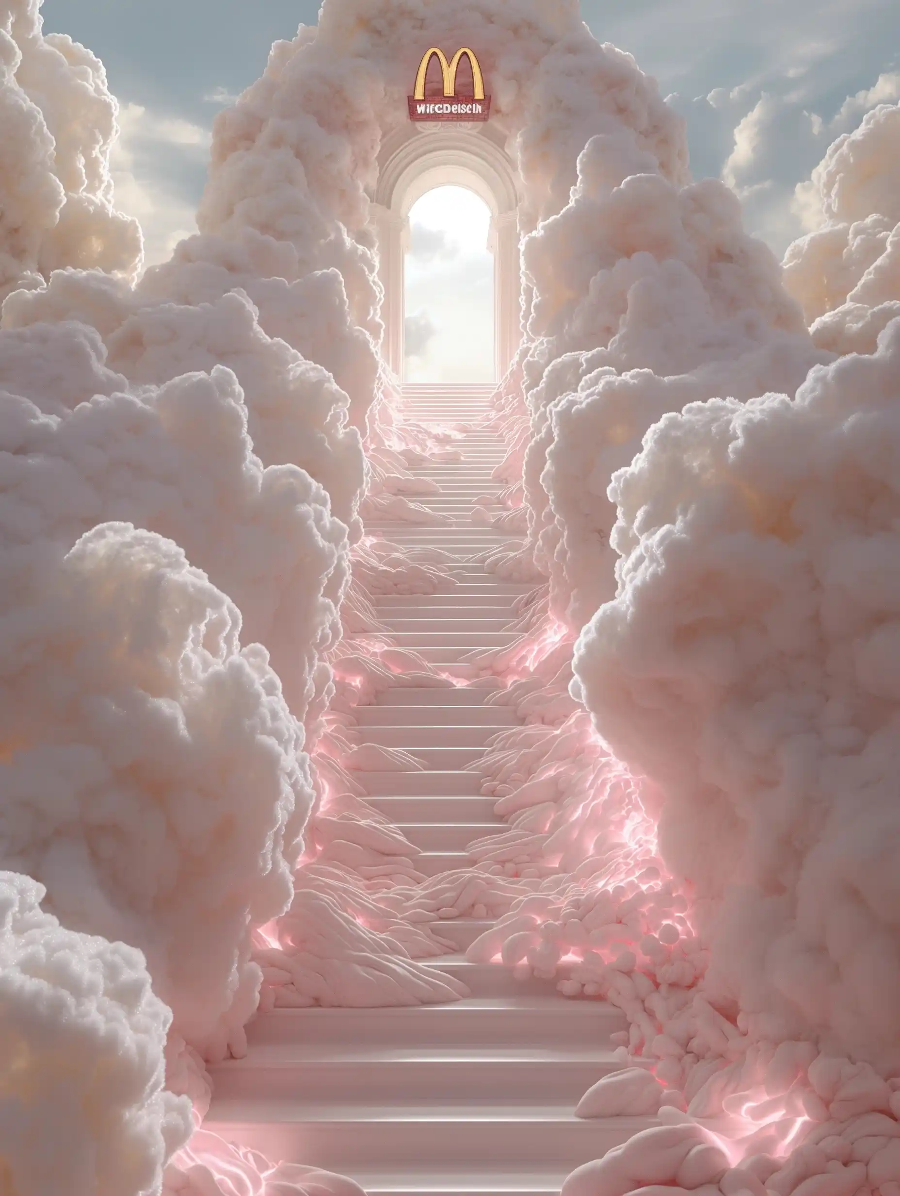 Surreal Stairway to Heaven Midjourney提示词