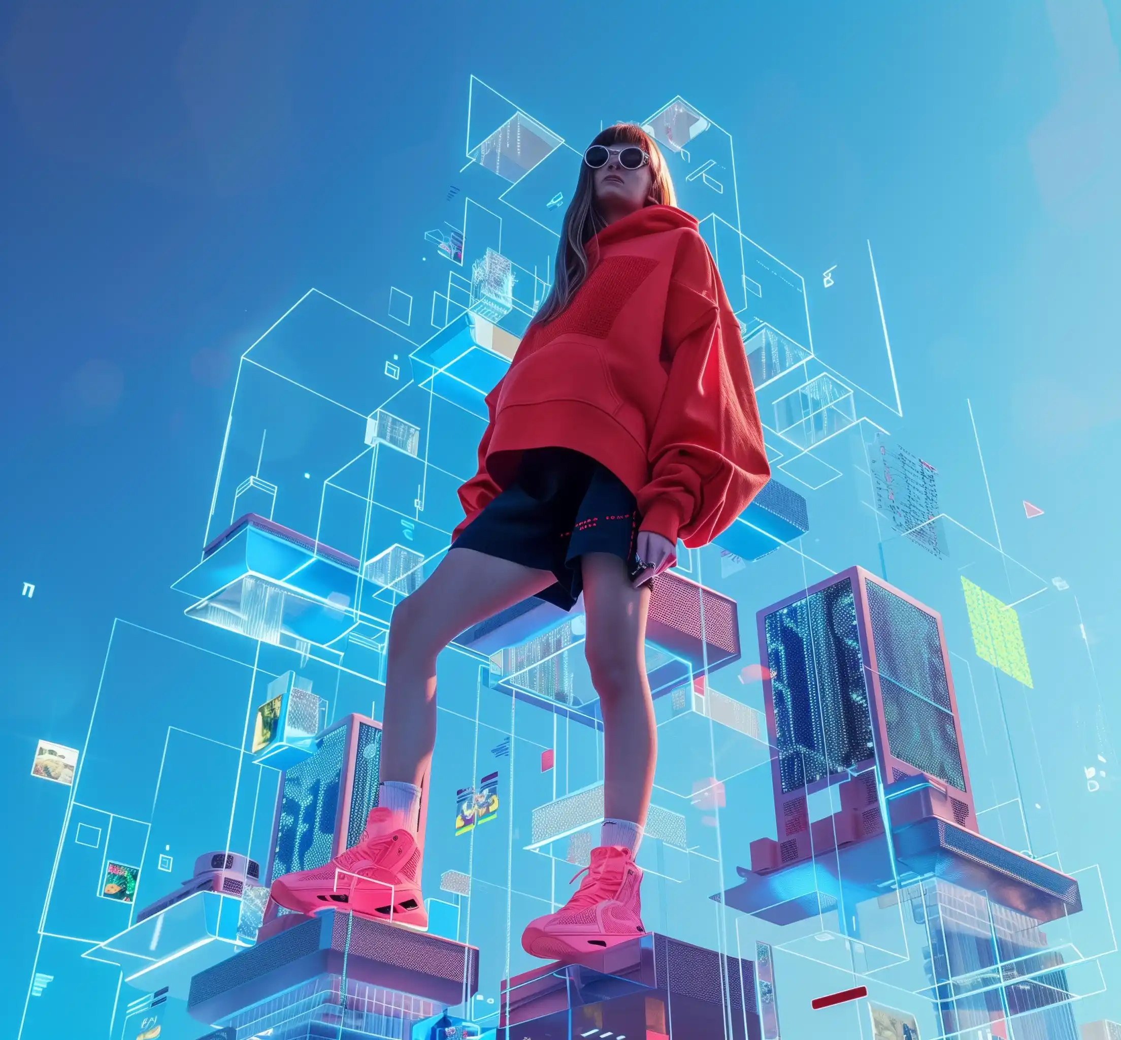 Futuristic Fashion Gamer Woman Midjourney提示词