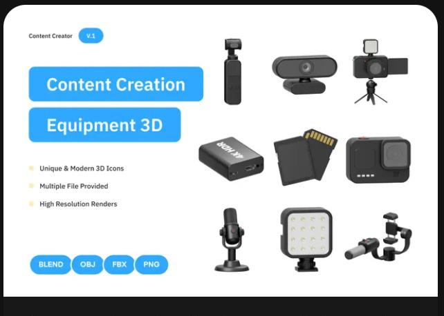 Content Creation Equipment 3D Icon