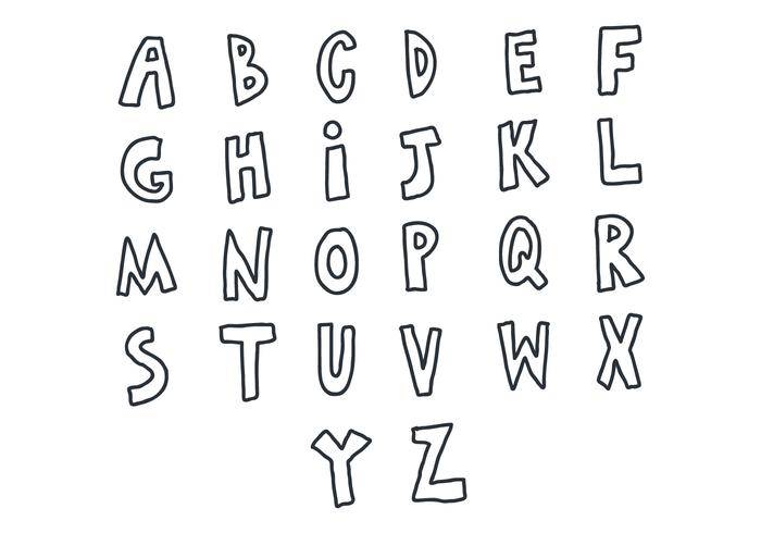涂鸦字母矢量包