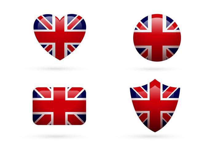 英国国旗图标集的向量