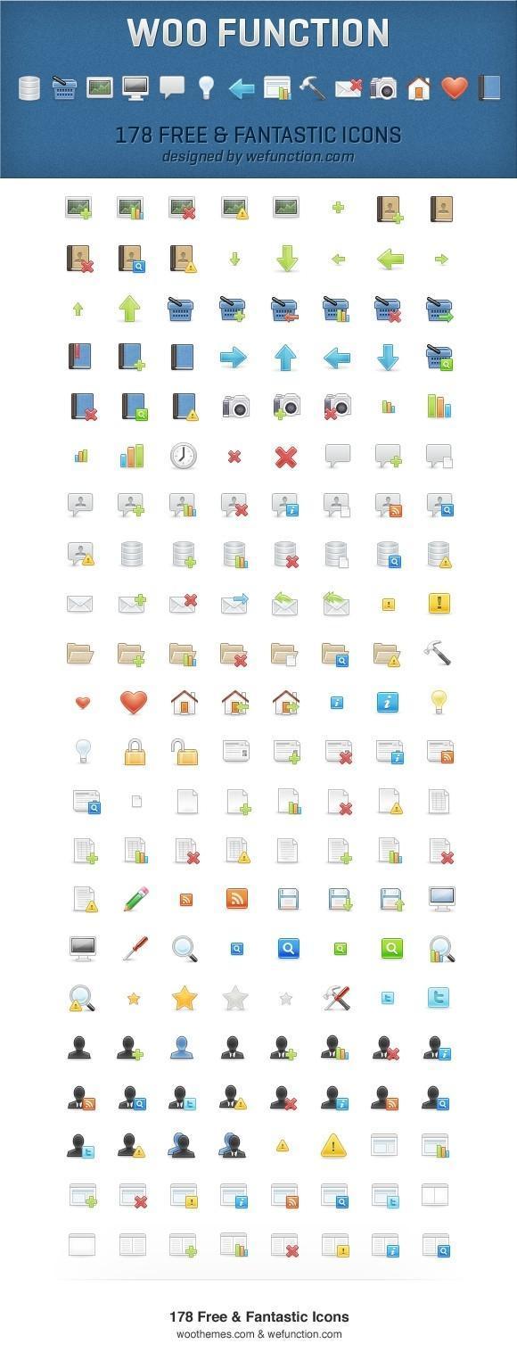 176个网页常用工具图标（Woo Function）