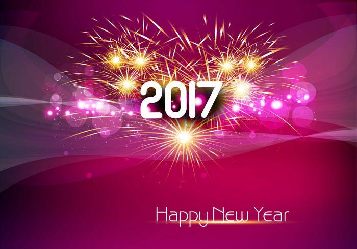 发光的2017年新年卡片