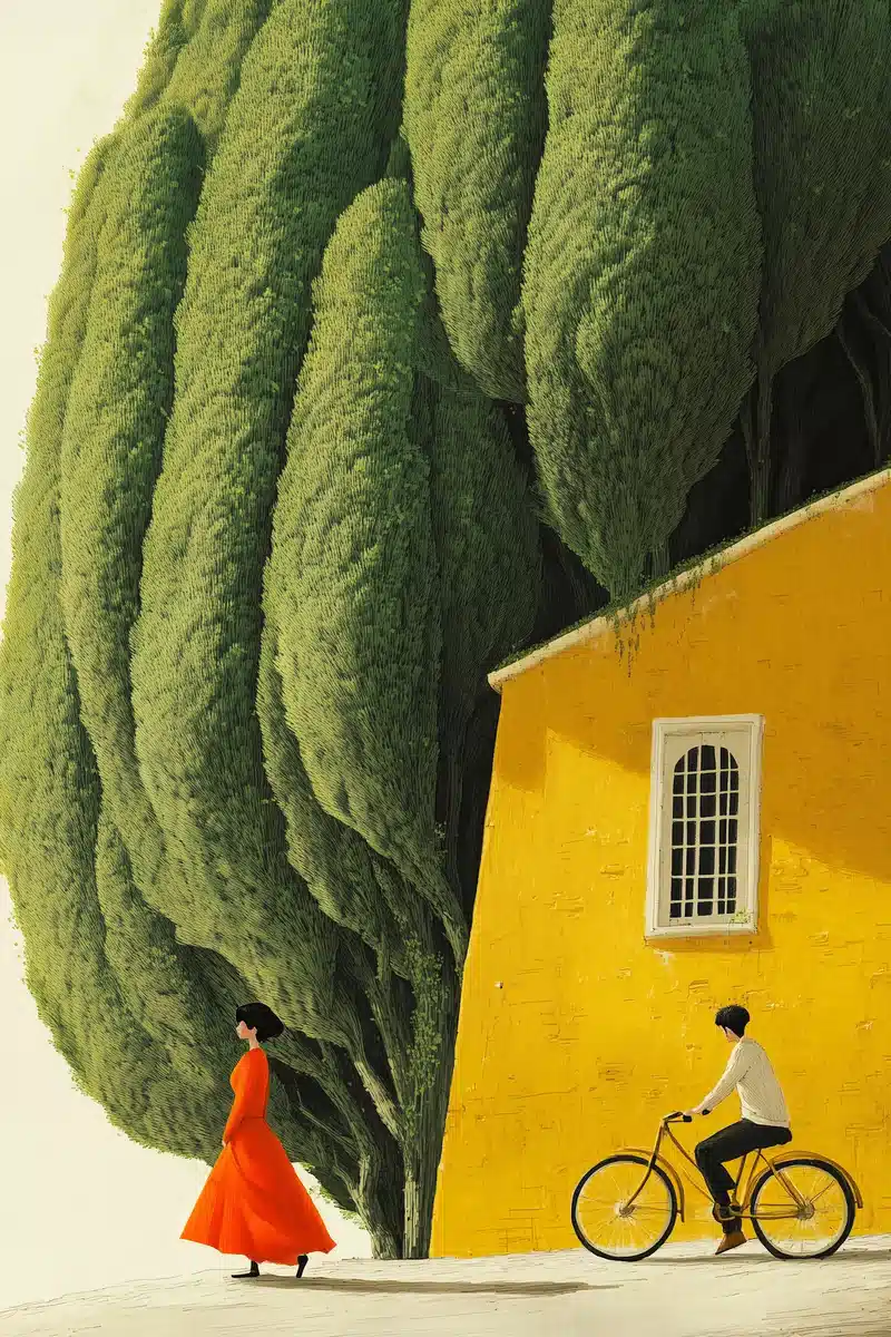 Surreal House of Trees Midjourney提示词