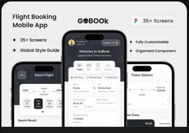GoBook –Flight Booking UI Kit