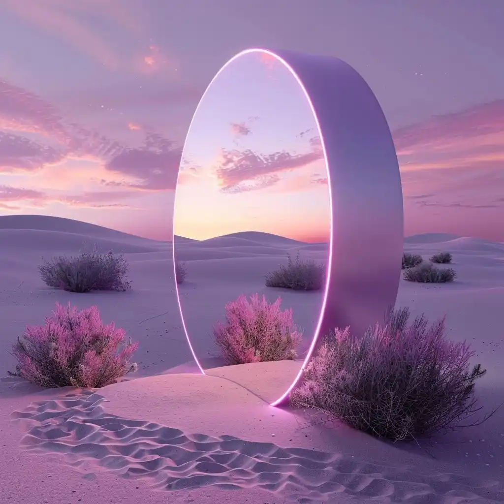 Fantasy Desert Mirror Midjourney提示词