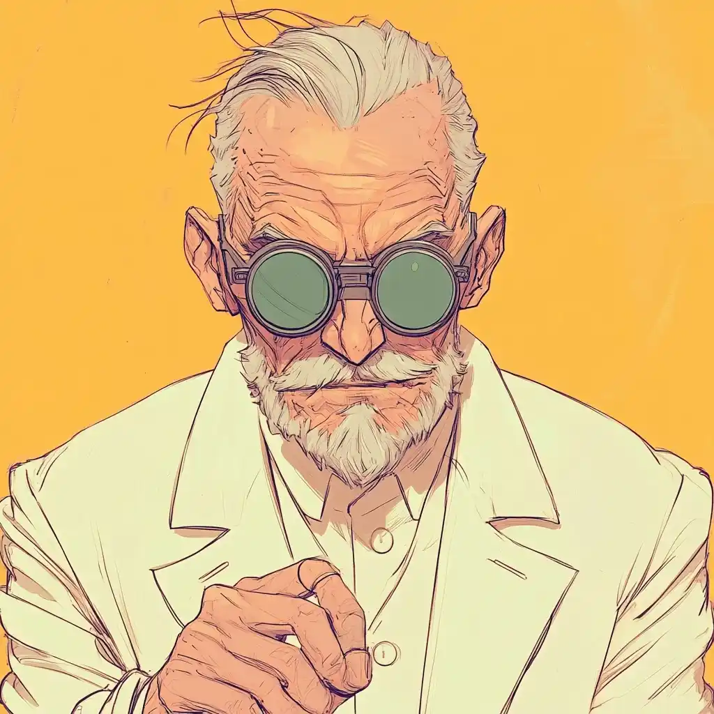 Cyber Monocle Professor Art Midjourney提示词