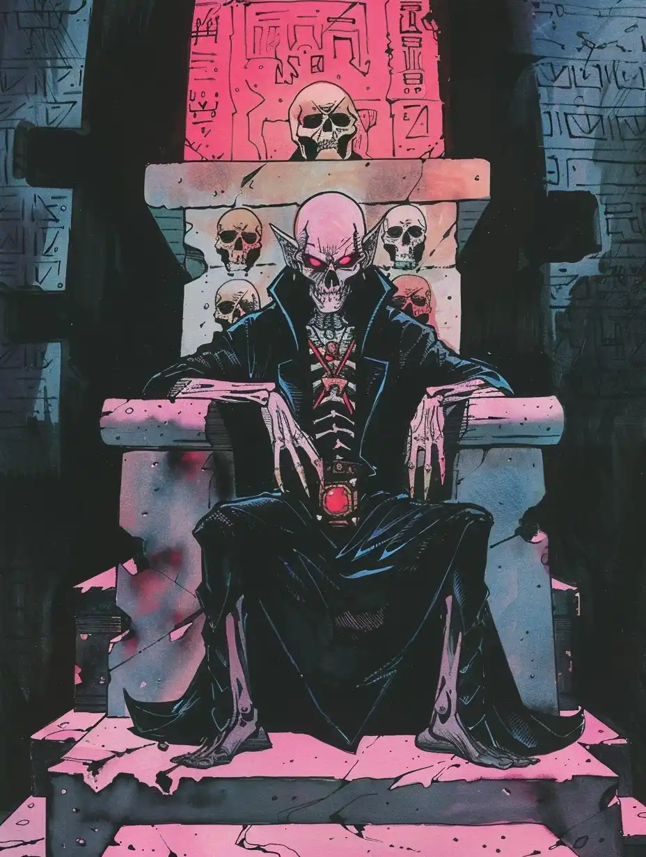 Occult Necromancer Illustration Midjourney提示词