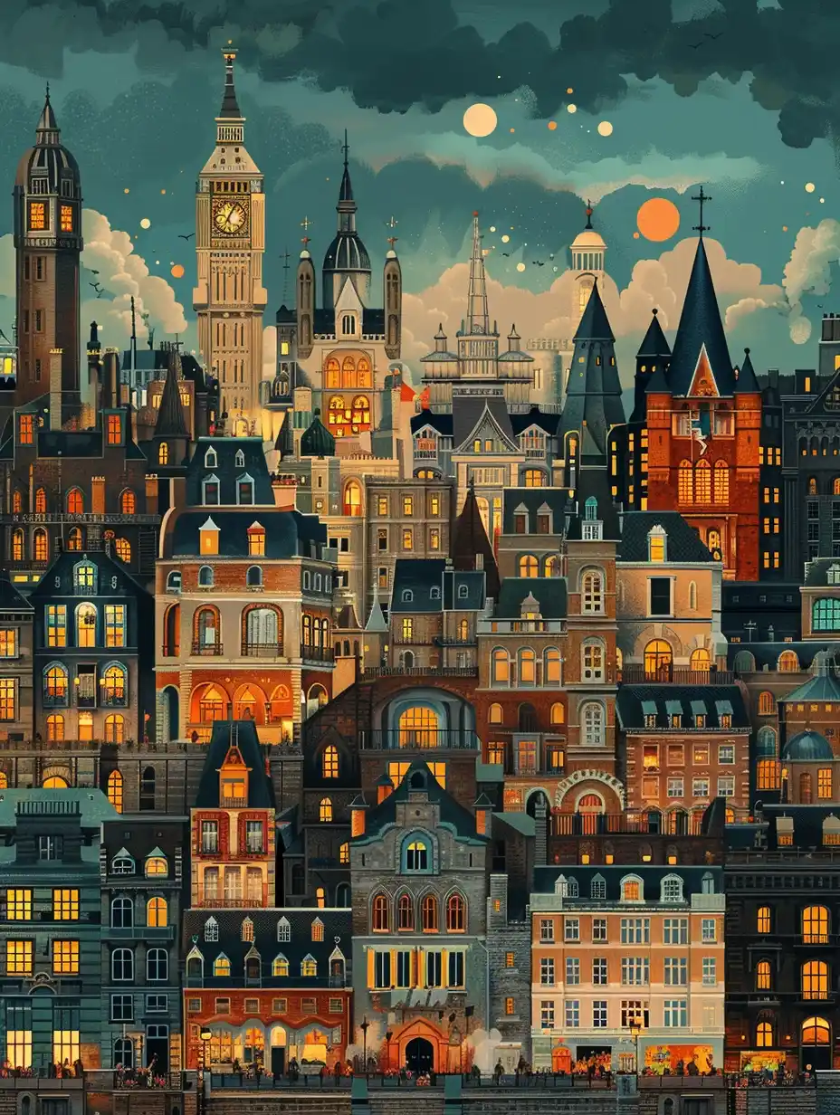 Historical London Mosaic Midjourney提示词