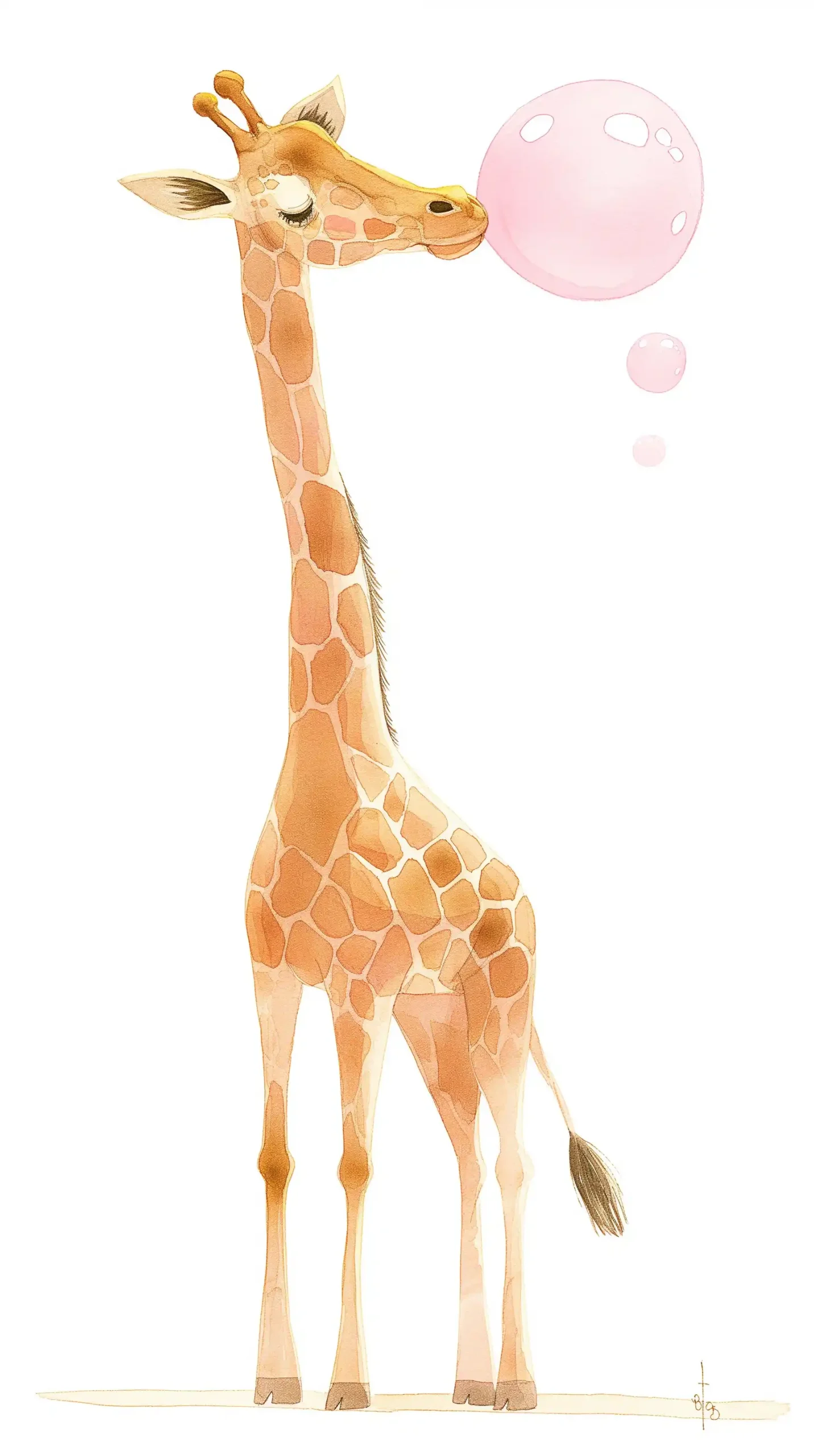 Giraffe Bubblegum Collab Midjourney提示词