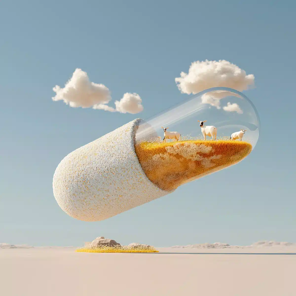 3D Donut Capsule Landscape Midjourney提示词