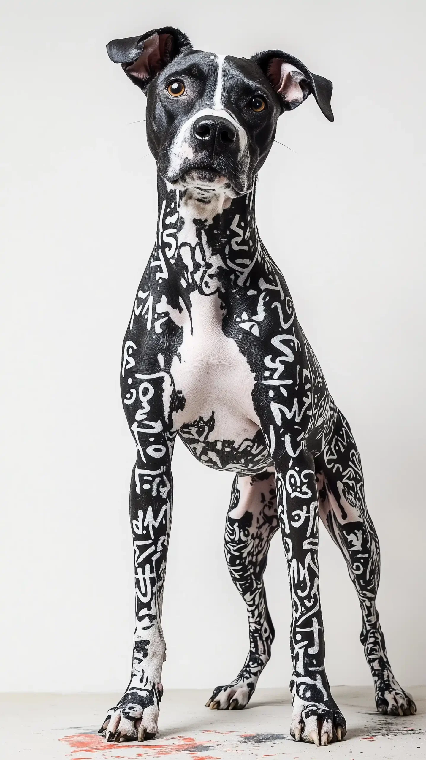 Calligraphy on Hairless Dog Midjourney提示词