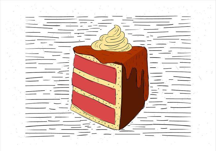 免费手绘矢量蛋糕插画