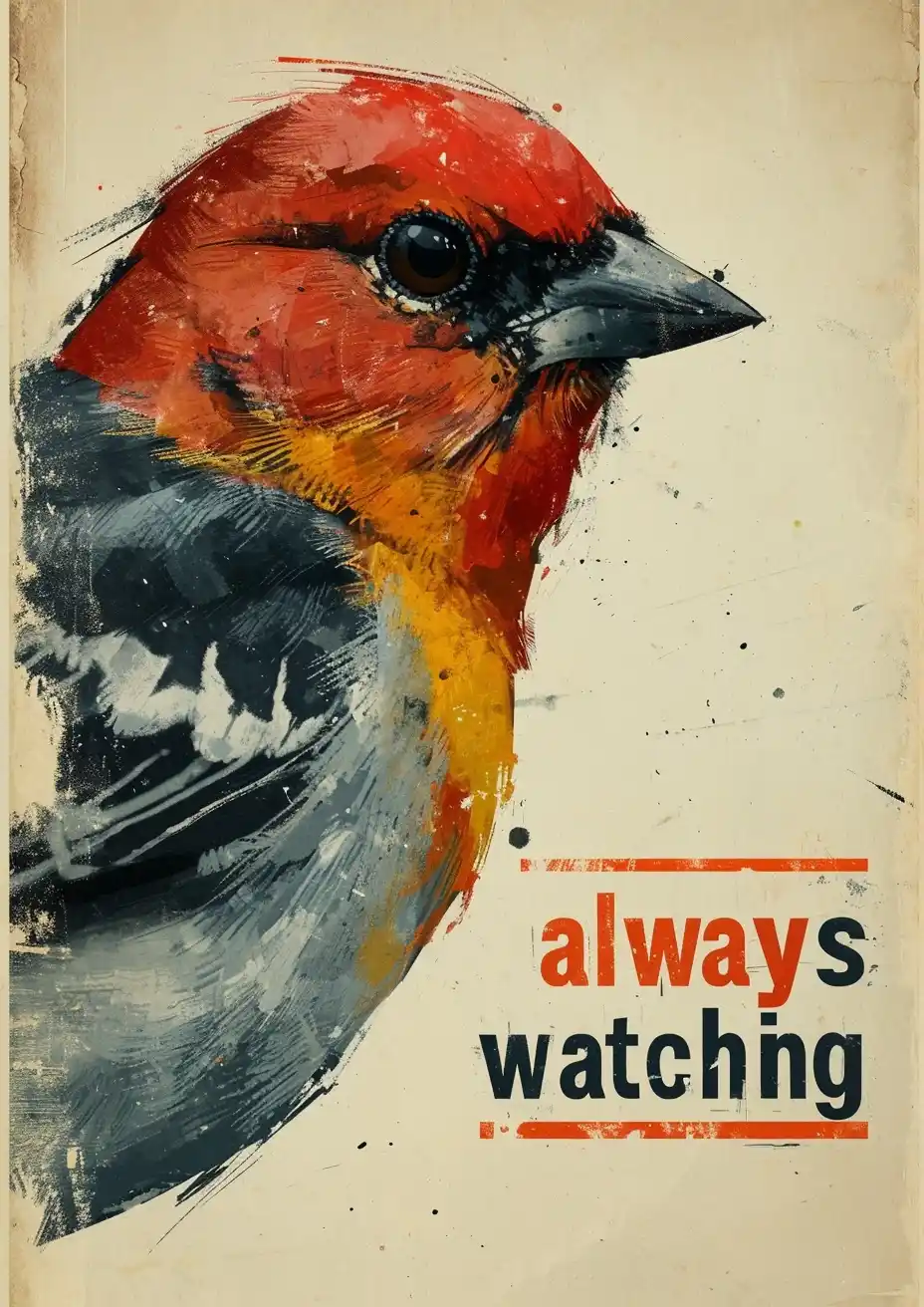Propaganda Bird Always Watching Midjourney提示词