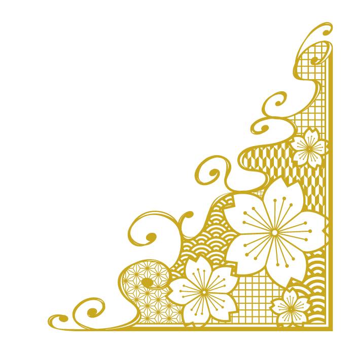 日本图案樱桃框架_零件_黄金