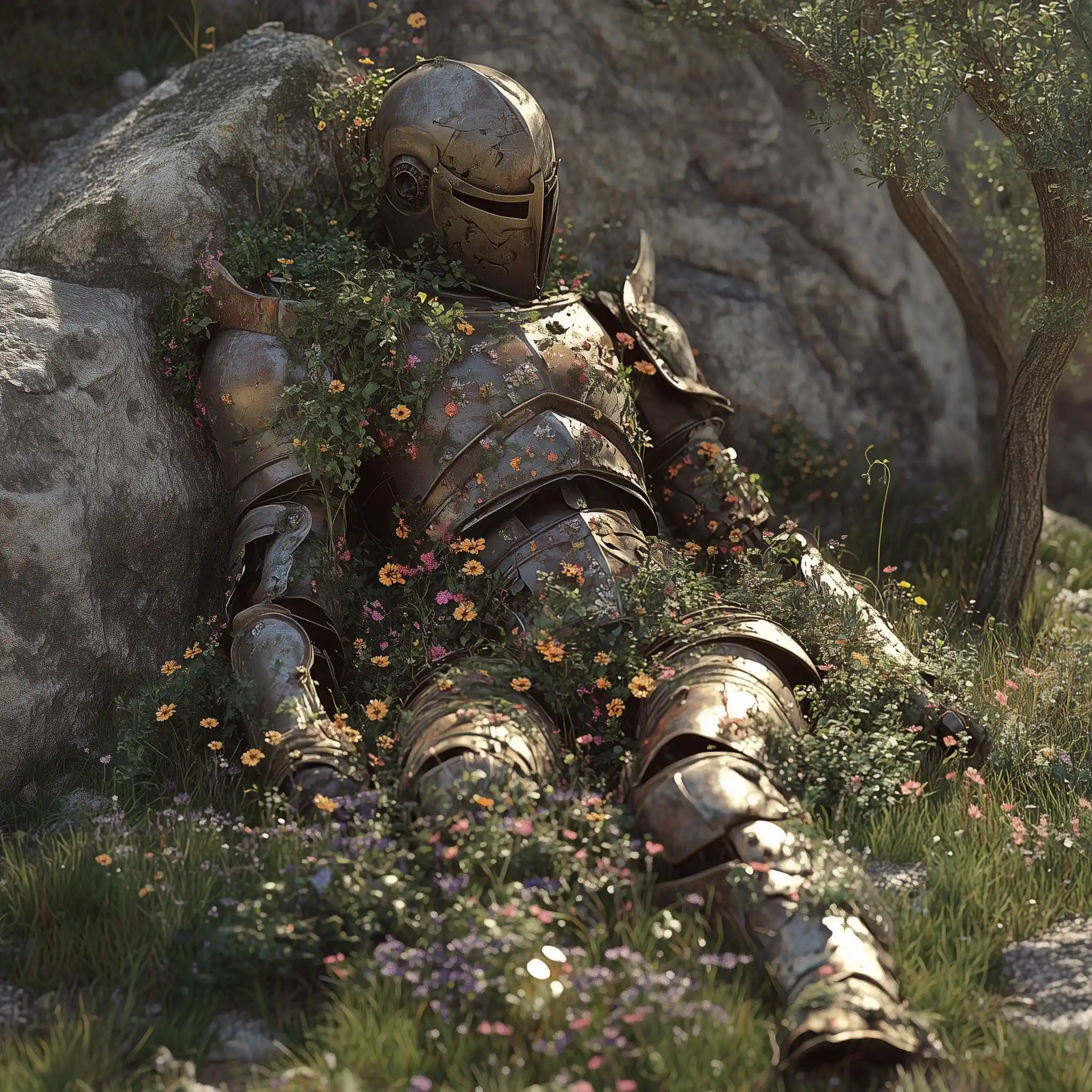 Wildflower Armor Overgrowth Midjourney提示词
