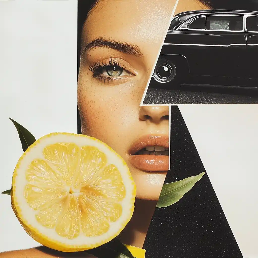Collage of Maiden and Objects Midjourney提示词