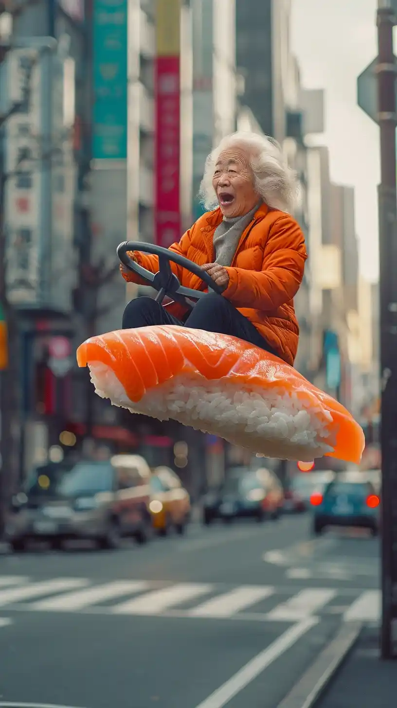 City Scream on Sushi Midjourney提示词