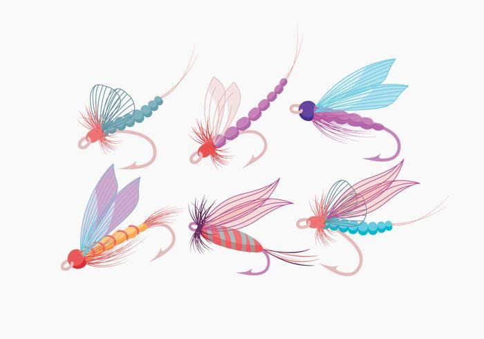 飞钓鱼矢量