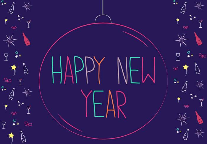 免费新年快乐矢量