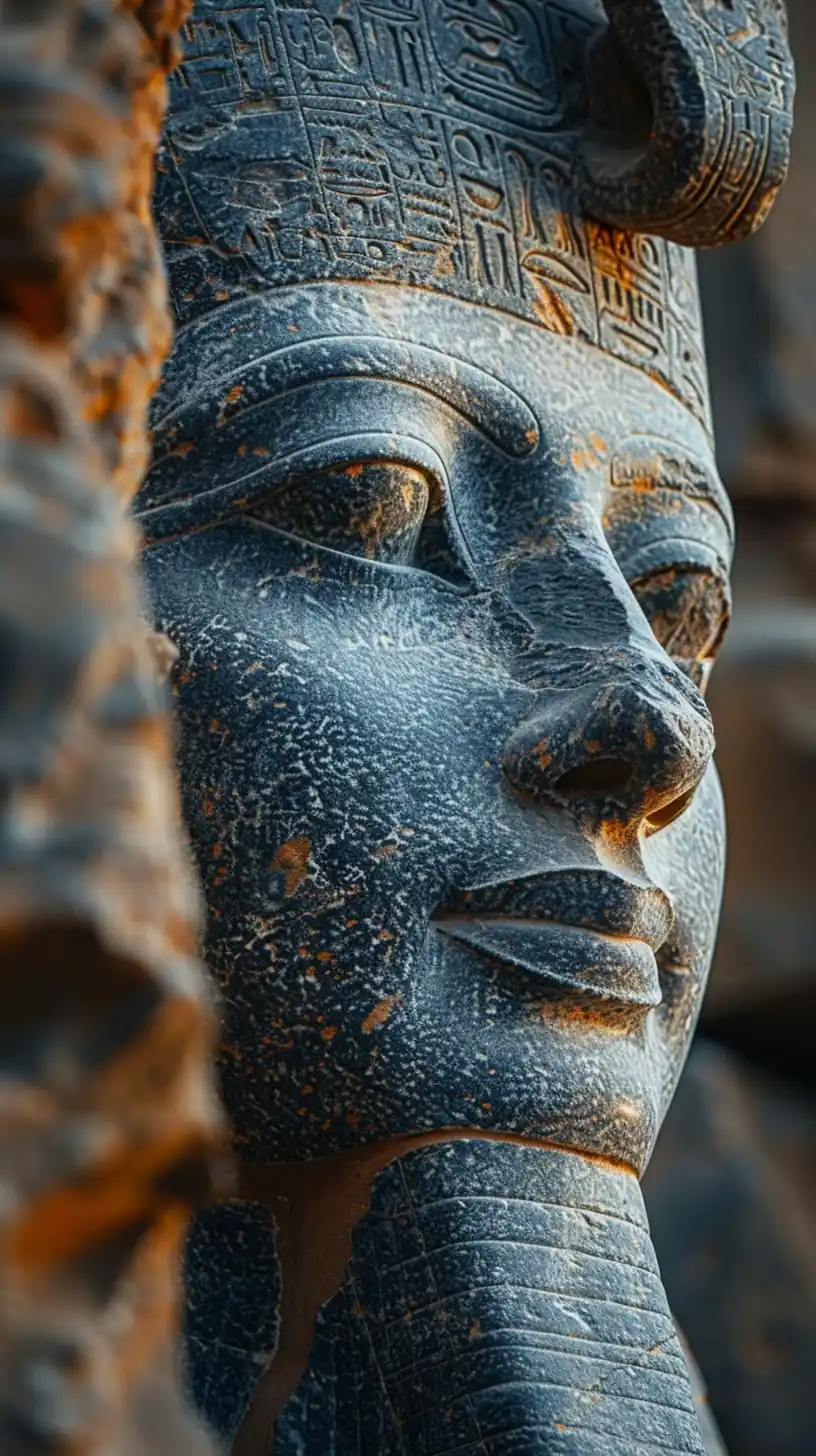 Egyptian God Statue Raw Realism Midjourney提示词