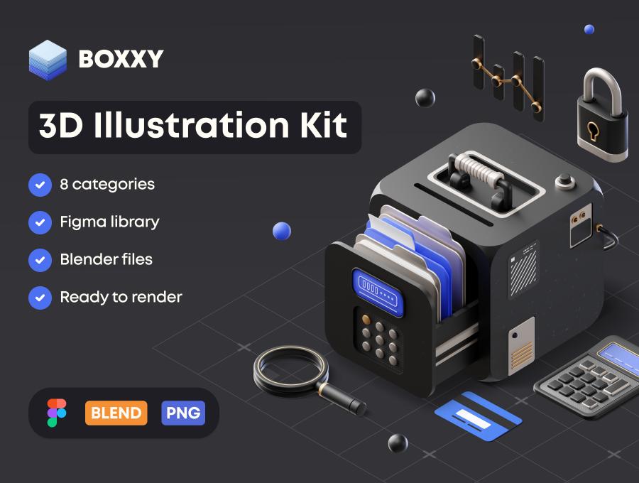 BOXXY 3D Illustration Kit