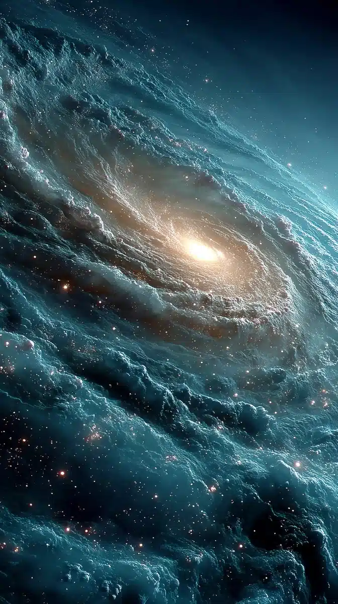 2D Cartoon Blue Galaxy Midjourney提示词