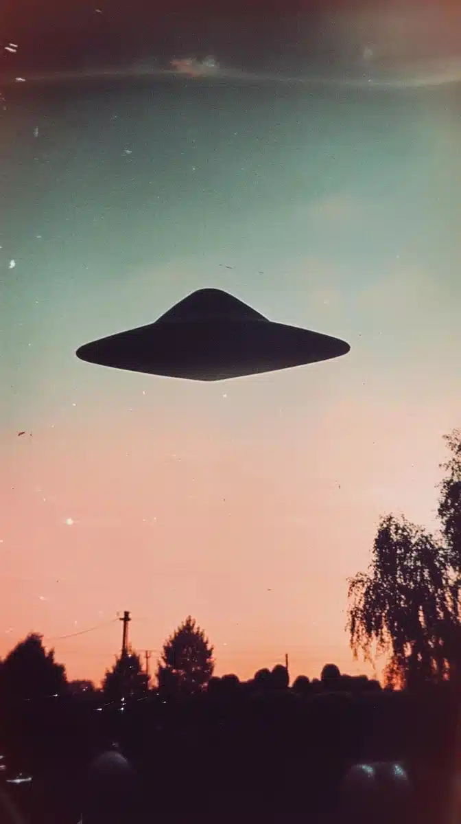 Grainy UFO Footage 1977 Midjourney提示词